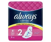Always Classic Clean Feel Protection Pads Maxi Wings Size 2 - 1 Pack of 9