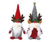 C307 2PCS Christmas Doll Faceless Elderly Elk Couple Doll Window Decoration Desktop Decoration Forest Man Doll Pendant