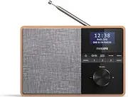 Philips Audio R5505/10 Bluetooth Radio (Wooden Housing, DAB+/FM Radio, 3-Inch Broadband Speaker Driver, Kitchen Timer, Kitchen Radio, Mains or Battery Operated)