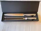 NEW 2 PIECE STAINLESS STEEL CARVING SET FROM LAZY BOY - FREE SHIPPING