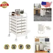 Versatile Rolling Storage Cart with 6 Drawers - Metal Utility Trolley on Wheels