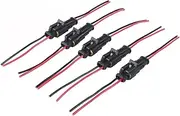 Car Waterproof Electrical Connector Plug Wire Harness 10cm Wire Measurement Solder Seal Flat Plug Pa Material Suitable for Motorcycles Cars