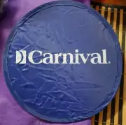 Carnival Cruise Line Vinyl 9" Hand Fan Disc With Storage Bag