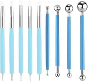 Ceramic Clay Ball Stylus Dot Painting Tool, 9Pcs Pottery Clay Sculpting Tool Ball Stylus Dotting Tool,Ball Stylus Dotting Tools Polymer Clay Tool,Metal Ball Stylus Clay Ceramics Pottery Sculpting Tool