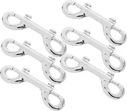 TOKIDNY 6pcs Luggage Lash Rope Metal Diving Snap Hook Double Trigger Clips Double Lobster Clasp Trigger Snap Hooks Clip Double End Snaps Dog Leash Hooks Double Ended Dog Leash Metal Clasp