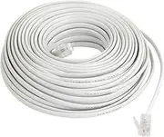 uxcell Flexible RJ11 6P2C Telephone Extenstion Cable 20M Long White