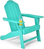 CVBFDB Patio Chairs Garden Terrace with Cup Holder Turquoise