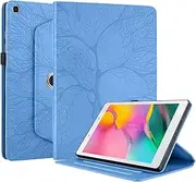 [SLLMYYX] 360 Degree Rotating Tablet Case Compatible with Samsung Galaxy Tab A 8.0 Inch (SM-T290/SM-T295) 2019 Release, Life Tree Slim Folio Stand Tablet Cover (Blue)