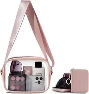 TOBVZOO Clear Purse Crossbody Bag Stadium Approved PU Leather Clear Purses with Adjustable Strap for Concerts
