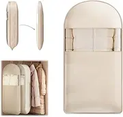 [TPTAL] Space Saving Hanging Garment Bag with Self Compression Zipper,Clear Garment Bag for Hanging Clothes,Dust Cover Clothes Bags for Down Coat,Suit Bags for Closet Storage,Hanging Protector for Coats
