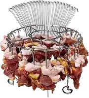 Air Fryer Barbecue Rack | Vertical Stainless Steel Skewer Holder,Air Fryer Accessories Meal Prep Tools for Grilling Meat Vegetable Corn Chicken Seafood Kabobs