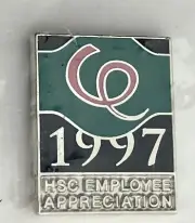 HSC 1997 Hughes Space Communications Employee Appreciation Pin SIGNED Don Cromer