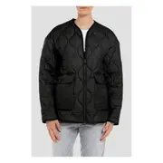 Replay Womens Casual Pocket Puffer Jacket Quilted Black