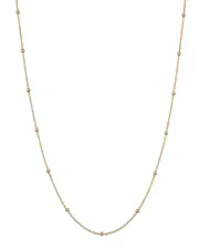 Moon & Meadow 14K Yellow Gold Ball Station Chain Necklace, 18