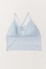 Blue Floral Lace Corset Top Bralette Lingerie