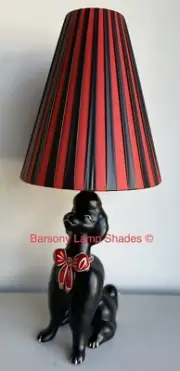 PLASTIC RIBBON RED & BLACK STRIPED LAMPSHADE for *MEDIUM SIZE* BARSONY LADY LAMP