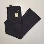 $338 ROBERT GRAHAM Women's Luna PANTS Size 10 Large Cotton Rayon Black Flare NWT
