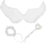 JOINPAYA Girls Children Angel Wings and Wand Prop Angel Wings for Decor Cosplay Dress up
