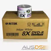 500 X Ritek DVD blank disc media - Printable DVD-R discs matt - 8X burn