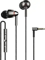 1MORE Quad Driver in-Ear Earphones Hi-Res High Fidelity Headphones with Warm Bass, Spacious Reproduction, High Resolution, Mic and in-Line Remote for Smartphones/PC/Tablet - Silver/Gray