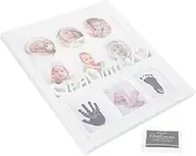 BESTonZON Inkless Print Handprint Footprint Photo Frame Newborn Present for Baby Milestone A4 Frame