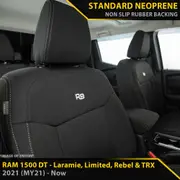 Ram 1500 DT - Laramie, Limited, Rebel & TRX Post-Facelift - GP4 Neoprene 2x Front Seat Covers (Made to Order)