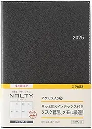 Noritsu NOLTY 9683 Notebook, Starts April 2025, A5, Weekly Access, 5, Dark Gray