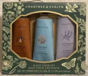 Crabtree & Evelyn Hand Therapy 3pc Set 3.5oz ea. LaSOURCE LAVENDER GARDENERS