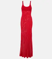 [Jacquemus] Jacquemus La Robe Maille Oranger maxi dress UK 18 red