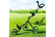Everfit Golf Buggy Quick Folding Trolley Golf Cart 3 Wheels Height Adjustable