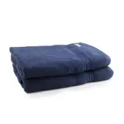 2pc Onkaparinga Flinders Premium Bath Sheets Set 90x167cm Cotton 600GSM Denim