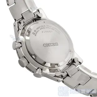 SEIKO 精工 SSB387P1手錶 輕量鈦金屬 三眼計時 深藍 編織紋面 日期 鋼帶 男錶 【錶飾精品】