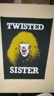 1 HUGE JEAN JACKET BACK PATCH CREST TWISTED SISTER ROCK N ROLL METAL MUSIC