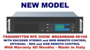 Broadcast Prof 3000w FM stereo Transmitter Wide Band 88 108 Mhz WARRANTY 5 YEARS