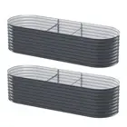 Green Fingers x2 Garden Bed 240X80X56cm Raised Planter Box Container Galvanised