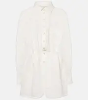 [Zimmermann] Zimmermann Crush Embroidered linen playsuit AU 10 white
