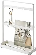 Yamazaki Home Stand Rack-Modern Hook Organizer Stand | Steel | Key Storage, One Size, White
