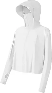 [Tadill] Womens Sun Protection Clothing Coat Thumb Holes Cloak Breathable Clothes Long Sleeve Shirts UV Jackets for Riding Camping Workout Walking Outdoor Tops