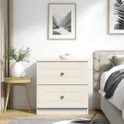 Bedside Table with Drawers Side Table with Dresser White