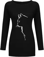 [N\P] NP Women Clothes Spring Summer Casual Women's Shirt Print Long Sleeve Black