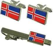 [Select Gifts] City Gori Georgia Flag Cufflinks Tie Clip Box Gift Set