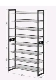 8-Tier Large Standing Shoe Rack Stackable Shoes Storage Organizer Shelves