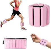 2 PCS Adjustable Wrist Weights Ankle Weights Set with Pouch for Women Men(0.45 Kg Each), Adjustable for Exercise Walking Jogging Yoga Running Aerobics Pilates Dance Weight-Bearing