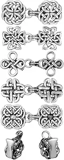 [Syhood] Pack of 5 Scarf Clips Cape Closure Cardigan Clips Pullover Clips Vintage Collar Clips Retro Cape Brooches and Silver Scarf Pins for Women Girls Shirt
