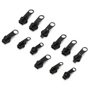 12Pcs Black Fix Zip Puller,Zip Slider Repair Kit,Zipper Set,Fix Zipper