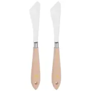 2pcs 24mm No.19 Oil Painting Palette Knives Stainless Steel Spatula Wood Handle