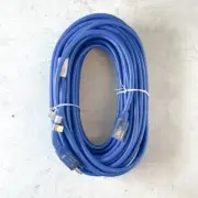 100' 12 Gauge Blue Extension Cord with Lighted Single Outlet