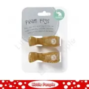 Pram pegs 2 Pack Pegs Gold Glitter Gift Idea
