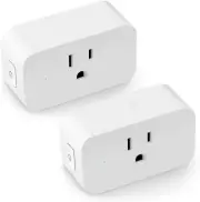 LINGANZH Smart Plug 2 Pack, Mini WiFi Smart Socket Compatible with Alexa Echo Go