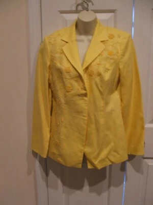 NEW IN PKG EASY STYLE/NEWPORT NEWS fully lined LINEN BLEND blazer jacket size 4